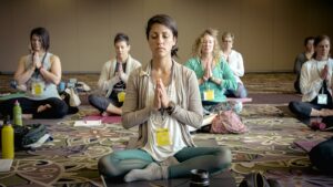 yoga at a conference