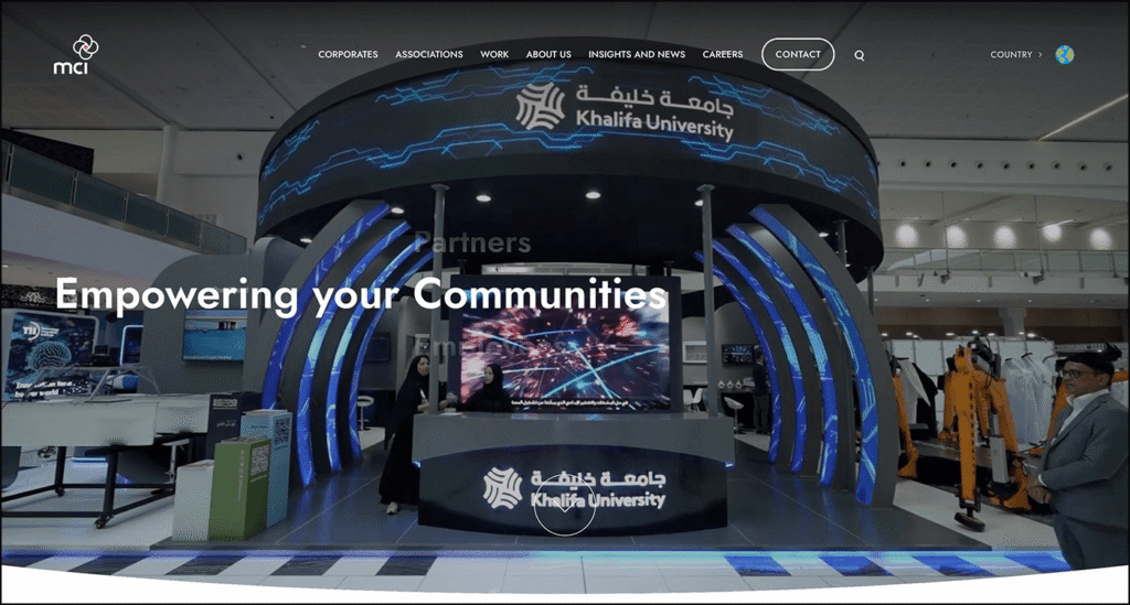 Screenshot of MCI’s homepage.